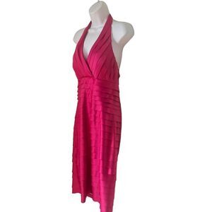 JS Collection Women's Pink Halter Matching Shawl Cocktail Short Tiered Dress 10